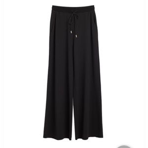 Cuyana French terry wide leg pant, size S, black